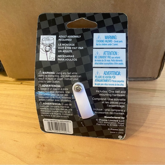 NIB Raskullz Sports Dazzlin Heart Bike Bell, Bicycle, Scooter, Purple - Picture 2 of 4